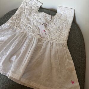 PINK CHICKEN WHITE GIRLS KAMARI TOP size 7